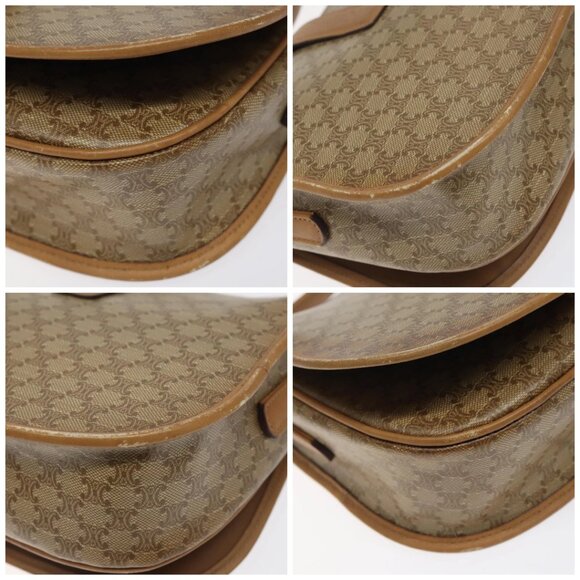 CELINE Macadam Canvas Shoulder Bag PVC Beige Gold Auth - Picture 16 of 16